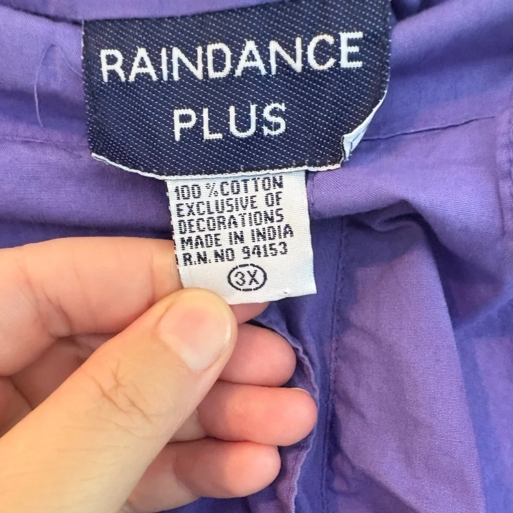 Women’s 3X Vintage Raindance Plus Purple Drawstring Cottagecore Cotton Shorts - Picture 3 of 4